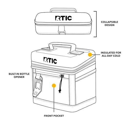 RTIC 6 Can Everyday Cooler, Soft Sided Insulated Portable Cooler P32051