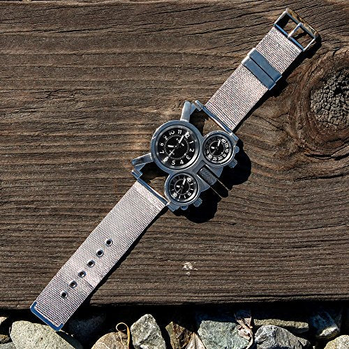 OCT17 Men's Military Quartz Analog Wrist Watch with Stainless-Steel Mesh Strap X67952