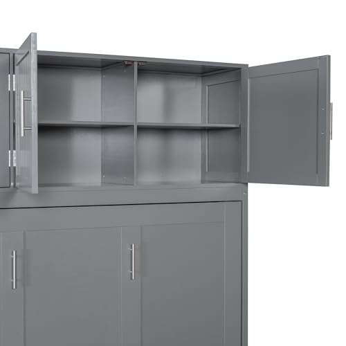 Ball & Cast Murphy Bed Queen Size Wall Chest with Charging Station and Storage Drawer, Gray J8503