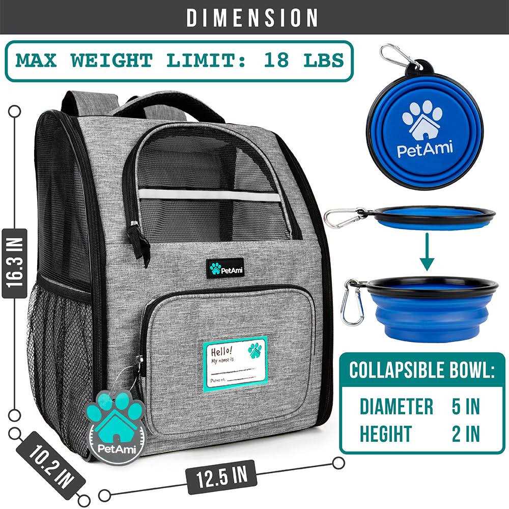 Petami Deluxe Pet Carrier Backpack for Small Cats and Dogs A28213