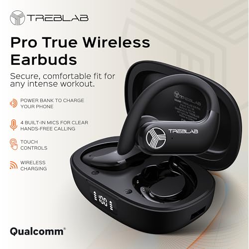 TREBLAB X3 Pro True Wireless Earbuds with Earhooks, Bluetooth 5.3 C6601
