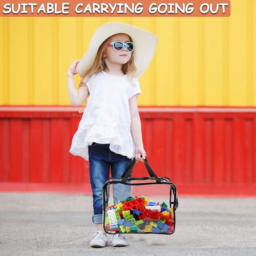 6 Packs Large Toy Storage Bags with Labels, Clear PVC Organizer with Zipper W66156