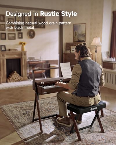 Donner OURA R300 88 Key Weighted Digital Piano, Bluetooth, Walnut Wood Color Q23942