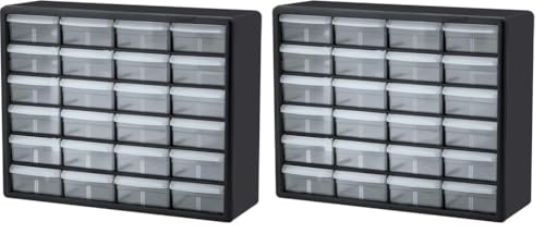 Akro-Mils 24-Drawer Plastic Storage Cabinet, Black I624065