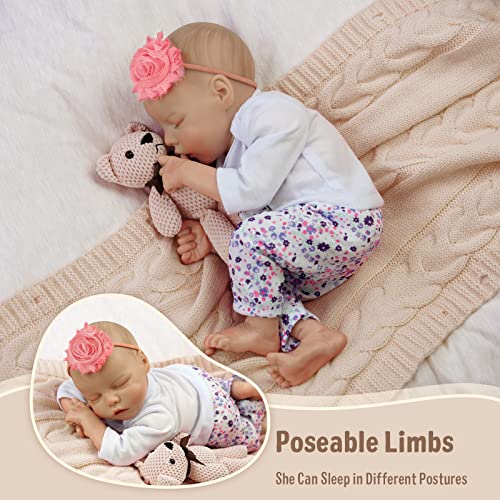 JIZHI Lifelike Reborn Baby Doll 17-Inch Soft Body Realistic Newborn with Feeding Kit Q5629