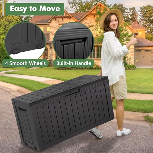 NUNU LAB 31 Gallon Outdoor Storage Box Waterproof Lockable Lid I8083