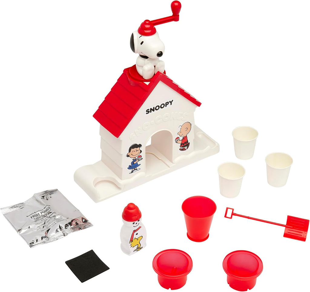 Snoopy SNO-Cone Machine Shaved Ice Maker with Fruit Punch Flavor Packet I104150