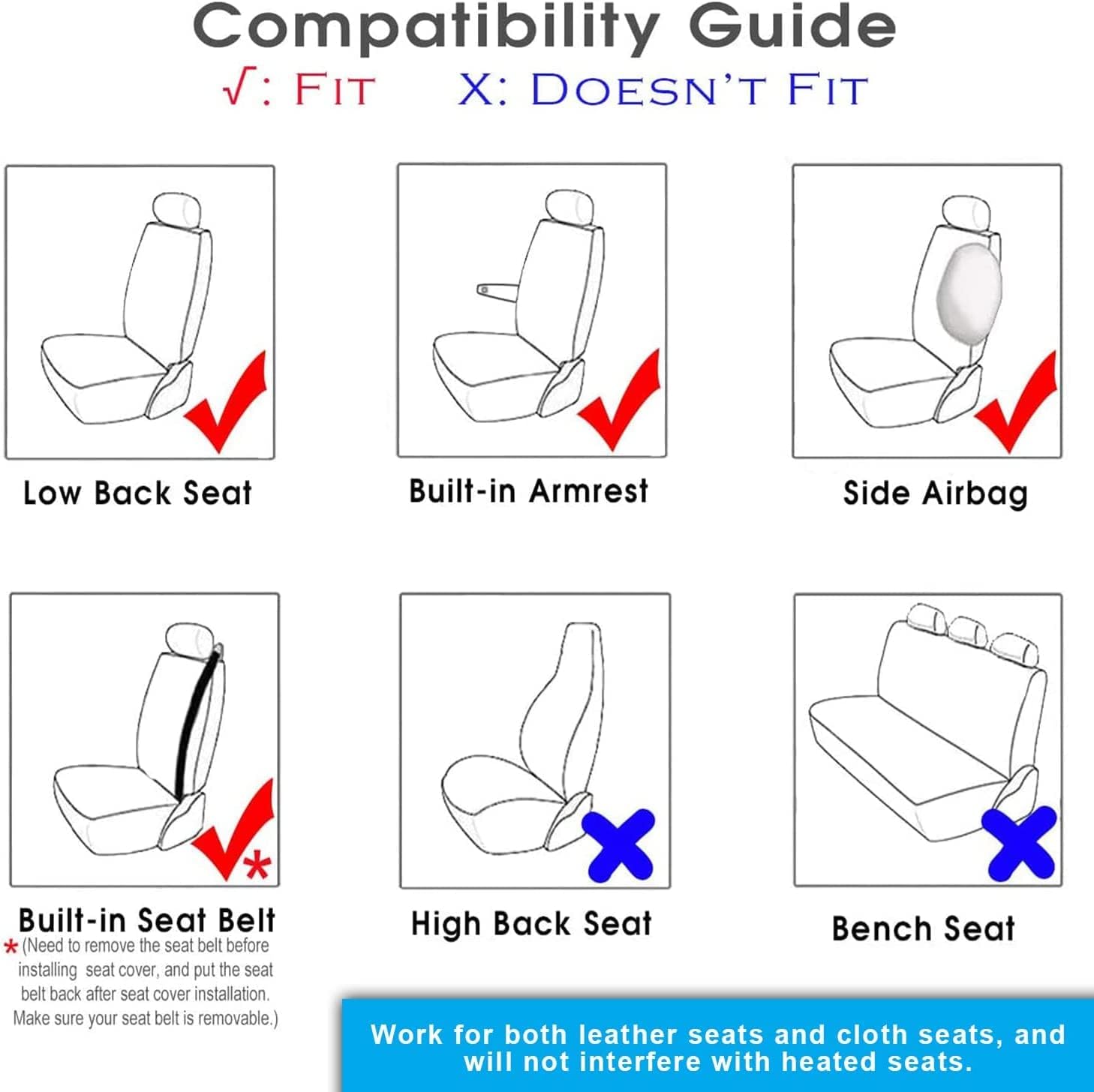 Champlus Faux Sheepskin Fur Car Seat Cover - White H6913