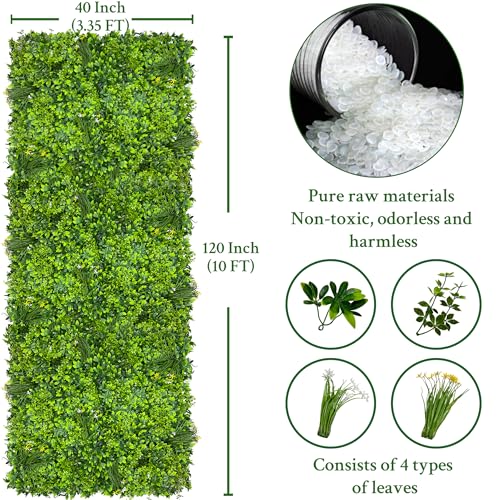 Artificial Ivy Privacy Fence Wall Screen 40x120 in UV-Anti Faux Greenery Backdrop U1001