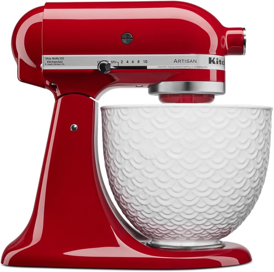 KitchenAid 5 Quart Ceramic Bowl for Tilt-Head Stand Mixers, White O97767