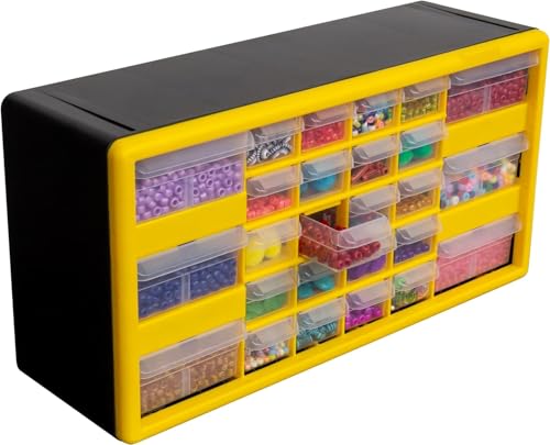 Akro-Mils 24-Drawer Plastic Storage Cabinet, Black I624065