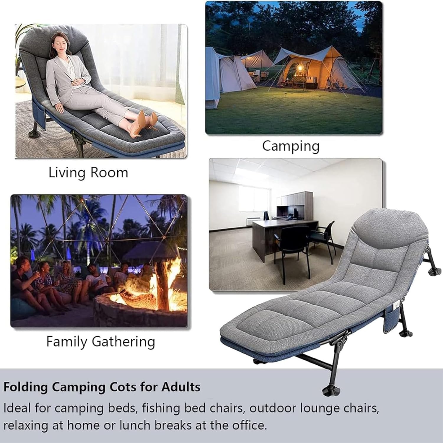 Heavy Duty Folding Camping Cot with Mattress for Adults Q521937