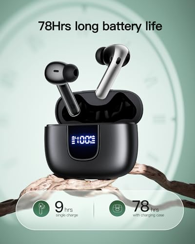 Wireless Earbuds Bluetooth 5.3 with Charging Case, 78Hrs Playtime, In-Ear Mic B86027