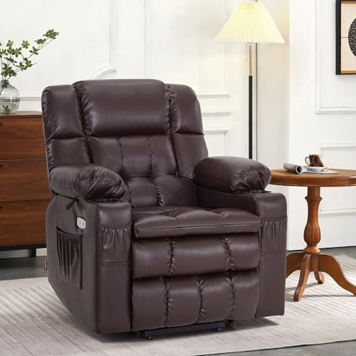 MCombo Dual Motor Power Lift Recliner Chair for Elderly with Heat and Massage, Black E570141
