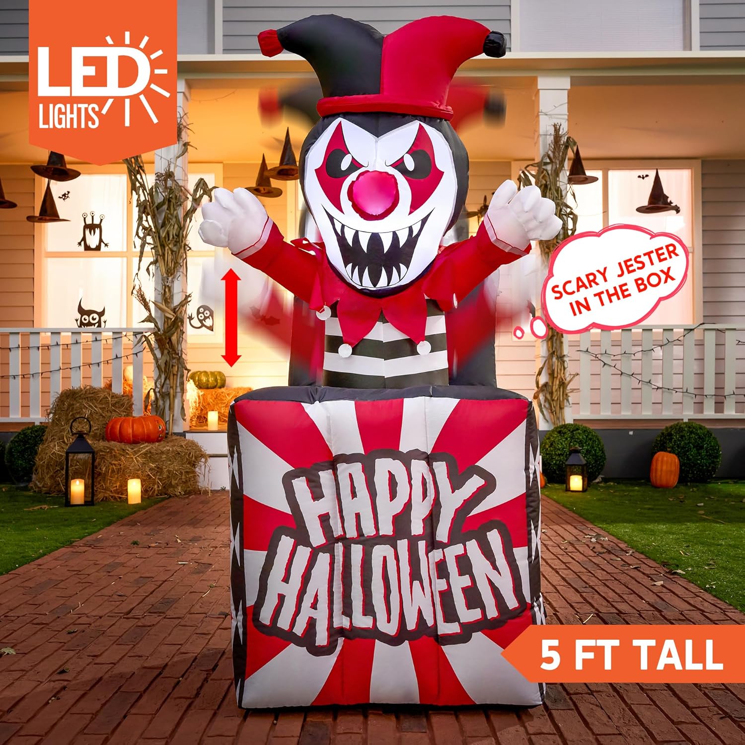 Joiedomi 5 Ft Halloween Inflatables Outdoor Decor with Built-in LEDs K3062