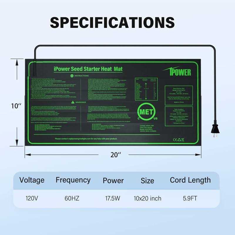iPower GLHTMTS Waterproof Seedling Heat Mat for Plant Germination N130