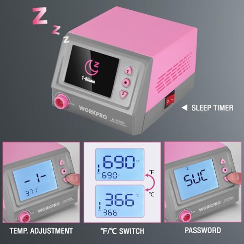 WORKPRO Soldering Station 60W Digital Display Soldering Iron Kit with 5 Extra Tips R91490