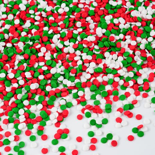 Christmas Sprinkles Bulk 1 lb - Red White Green Round Baking Toppings O347849