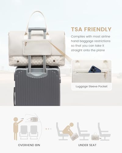 LOVEVOOK Travel Bag Weekender Duffle with Shoe Compartment, 3 Pcs Set J333510