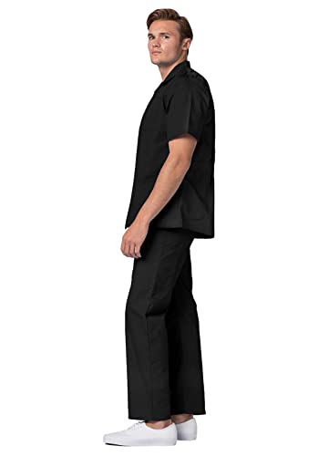 Adar Universal Scrubs for Men Zippered Short Sleeved Jacket O847