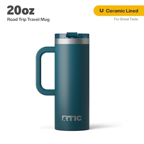 RTIC 20oz Road Trip Travel Mug with Lid and Handle, Insulated Stainless Steel P393441