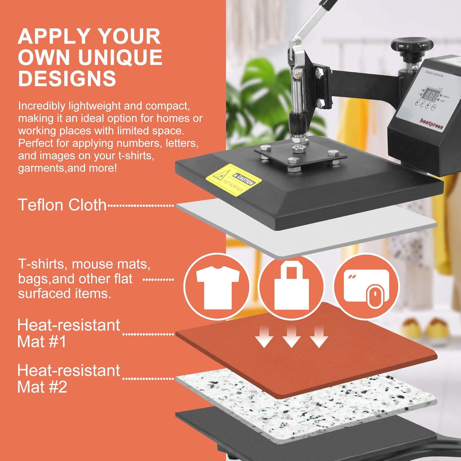 SUPER DEAL PRO 12" x 10" Swing Away Heat Press Machine with 2 Teflon Sheets, 110V O249