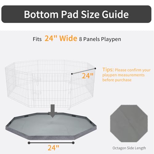 PETIME Foldable Metal Dog Exercise Pen 8 Panel with Bottom Pad C444