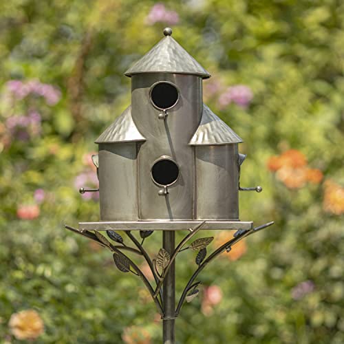 Large Copper Multi-Birdhouse Stakes for 4 Bird Families A740