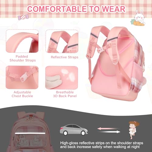 Bevalsa School Backpack for Girls with Lunch Box, Purple G34967