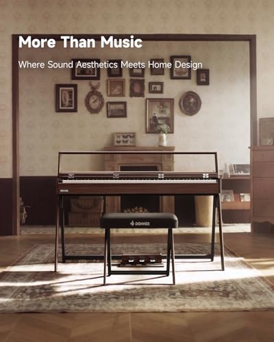 Donner OURA R300 88 Key Weighted Digital Piano, Bluetooth, Walnut Wood Color Q23942