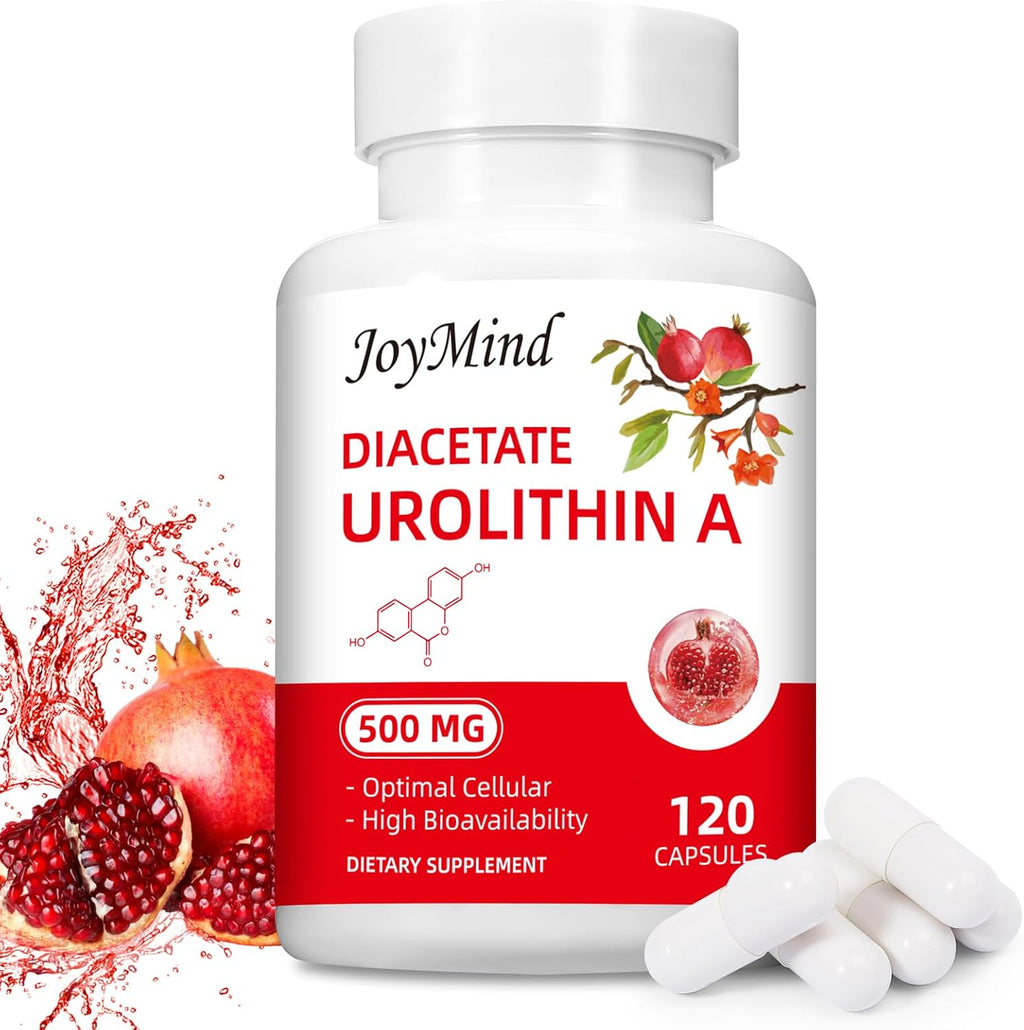 Urolithin A Supplement 500mg - Pomegranate Extract - 120 Vegan Capsules (2 Month Supply)