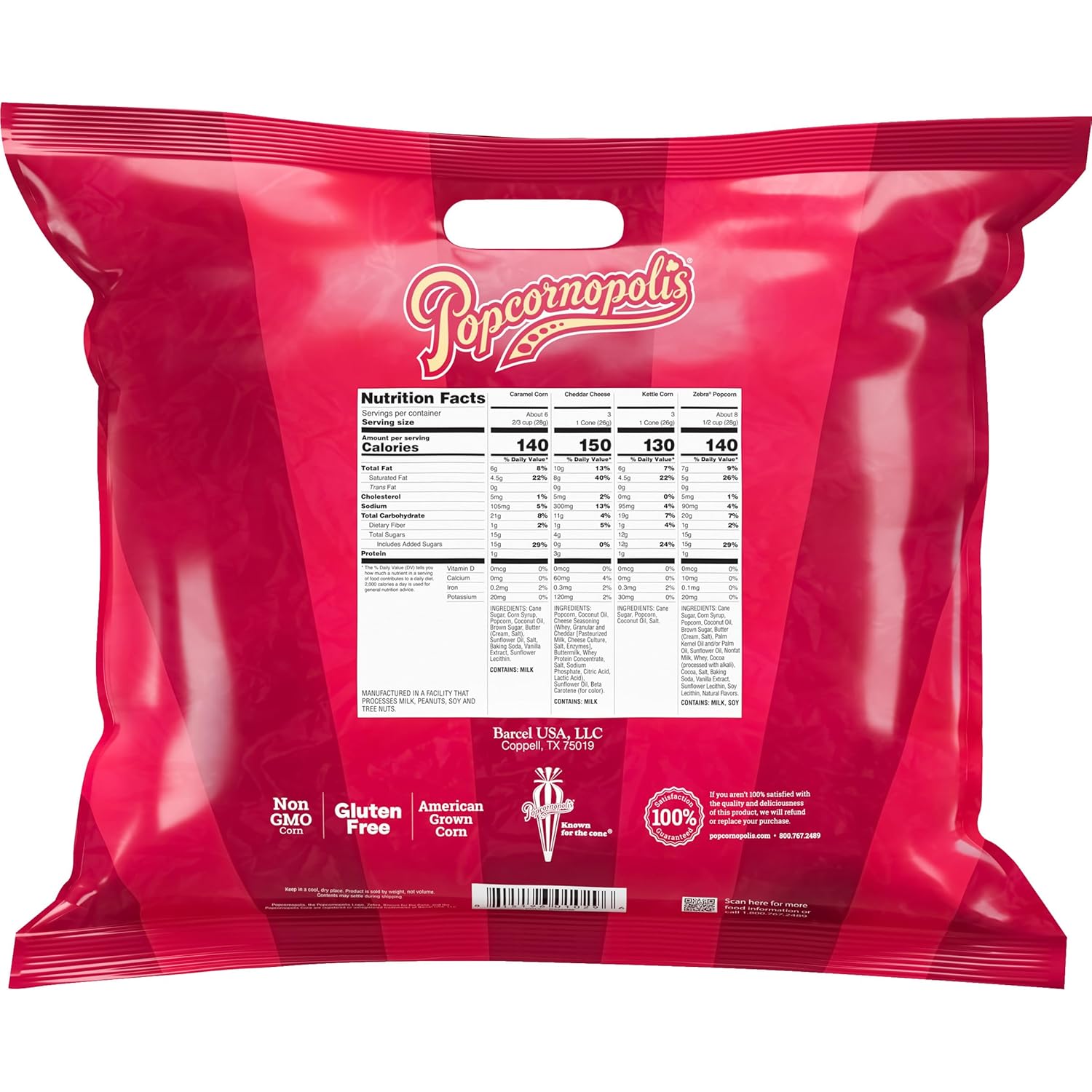 Popcornopolis Gourmet Popcorn Snacks, 12 Cone Variety Pack T942084