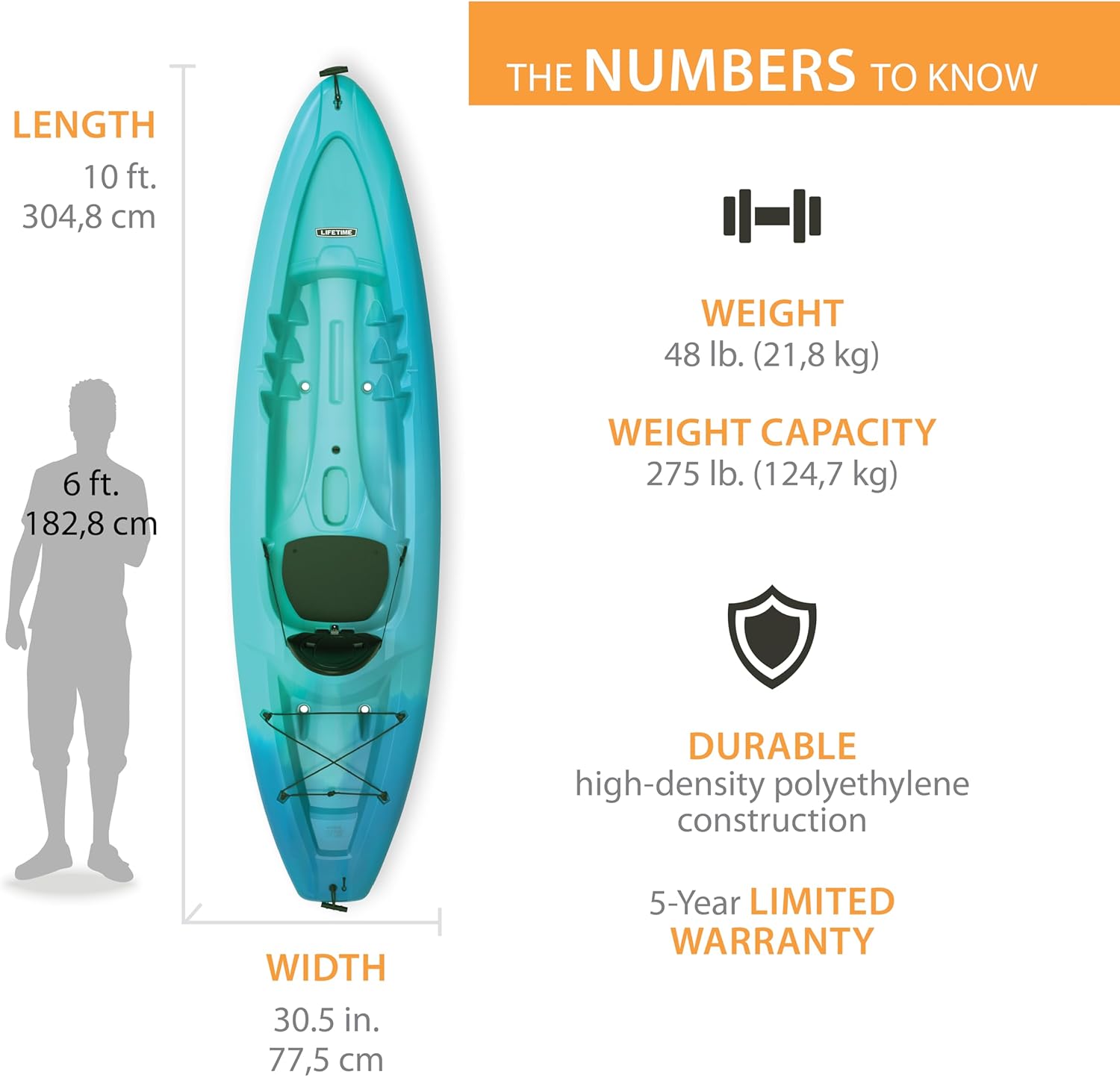 Lifetime Triton Sit-On-Top Kayak with Paddle, 10 ft M157
