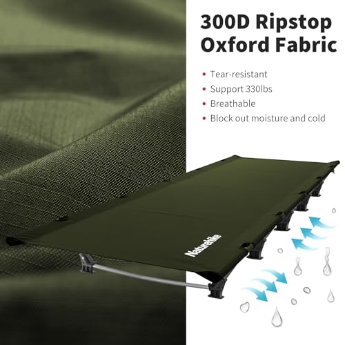 Naturehike GreenWild Ultralight Folding Camping Cot, Portable Bed for Adults, Black E2550