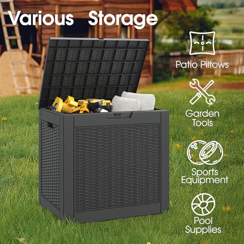 NUNU LAB 31 Gallon Outdoor Storage Box Waterproof Lockable Lid I8083