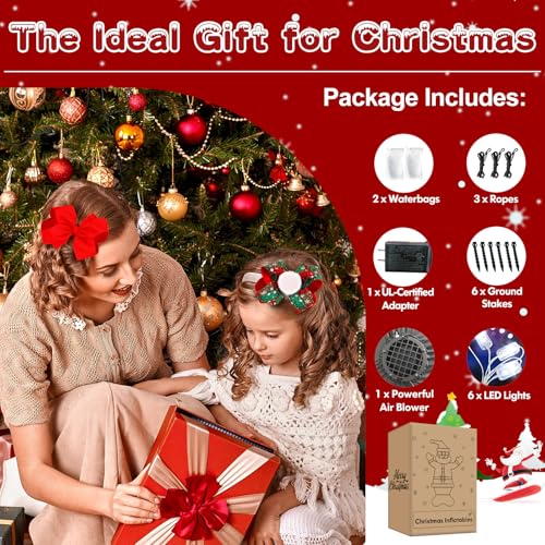Danxilu 14FT Giant Christmas Inflatables Santa Claus with Wreath Built-in LED Lights M702884