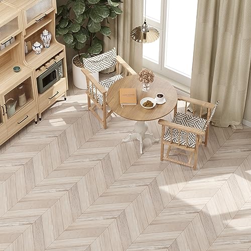 Oxdigi Peel and Stick Vinyl Flooring Roll 23"x393" Waterproof Wood Plank U1250