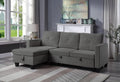 FANYE L-Shaped Reversible Corner Convertible Sectional Sofa with Pull Out Sleeper Couch Bed and Storage Chaise for Home Apartment Office Living Room, Dark Gray Velvet Sofa&Couch, 82.5"