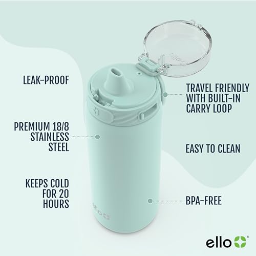 Ello Cooper 32oz Stainless Steel Water Bottle with Straw and Handle Q4598