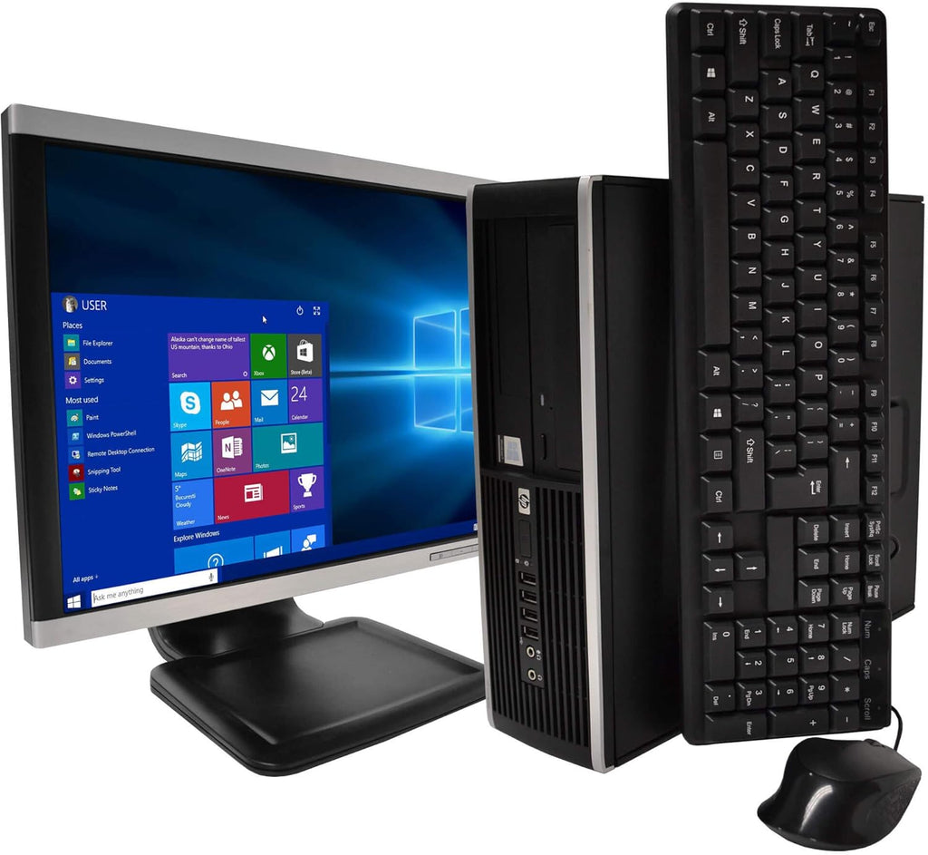 HP Elite 8100 Desktop Computer Package - Intel Core i5 3.2-GHz, 8GB RAM, 2 TB Hard Drive, 22 Inch LCD, DVD, Keyboard, Mouse, WiFi, Windows 10 (Renewed)