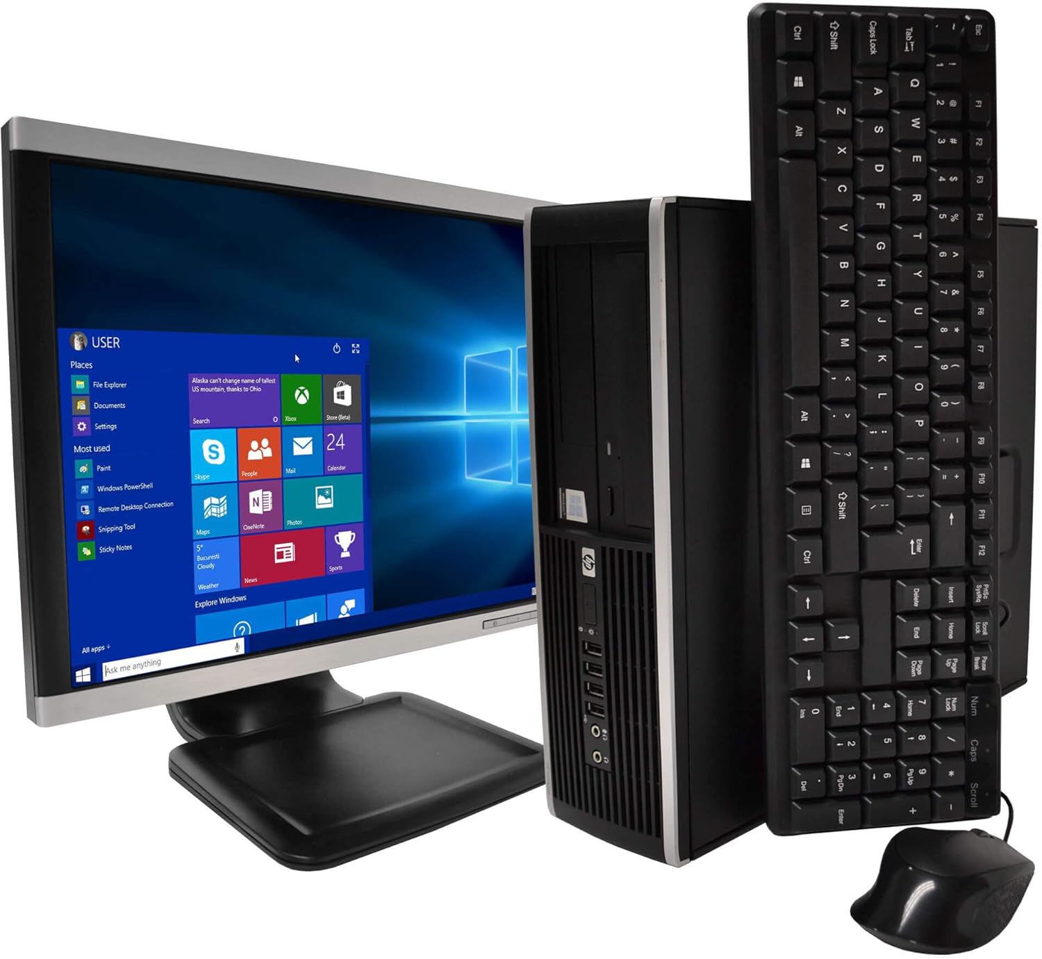 HP Elite 8100 Desktop Computer Package - Intel Core i5 3.2-GHz, 8GB RAM, 2 TB Hard Drive, 22 Inch LCD, DVD, Keyboard, Mouse, WiFi, Windows 10 (Renewed)
