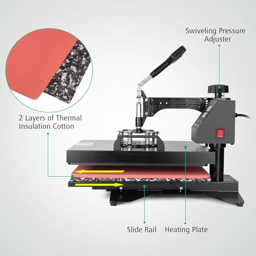 Slendor 8 in 1 Heat Press Machine 15x15 360-Degree Swing Away B936