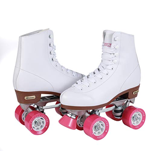 CHICAGO Skates White Quad Roller Skates for Women Beginners Adjustable High-Top X806