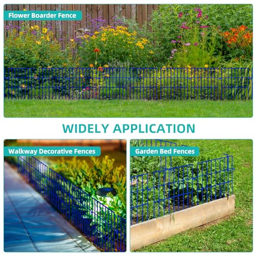 Animal Barrier Fence, 25 Panels, 17in x 27ft, Rustproof Metal Garden Fence G247