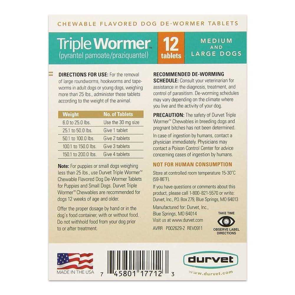 Durvet Triple Wormer for Medium & Large Dogs J6463