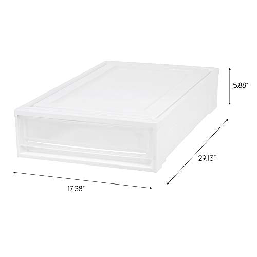 IRIS USA 17 Qt Plastic Drawer Storage Organizer, 4-Pack, White T2447
