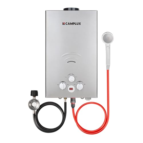 CAMPLUX 2.64 GPM Propane Portable Gas Water Heater, 68,000 BTU, White Y83276