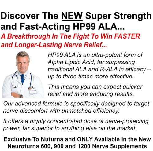 Neuropathy Support Supplement with 900 mg Alpha Lipoic Acid - Nerve Formula for Feet Hands Fingers Legs - 180 Capsules X2526
