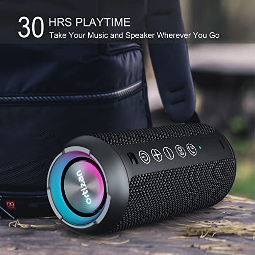 Ortizan Portable Bluetooth Speaker IPX7 Waterproof 24W Loud Sound, Black J77282