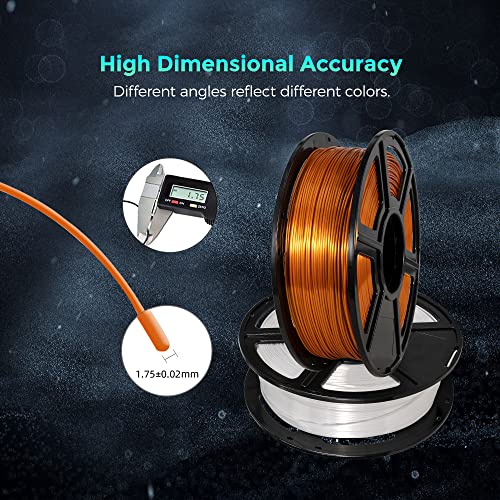 FLASHFORGE Silk PLA 3D Printer Filament 1.75mm 1KG, Multicolored Gradient V83097